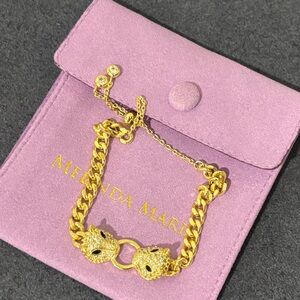 Melinda Maria Double Jaguar Chain Bracelet with Diamondettes (NWT)